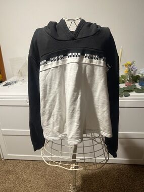 Puma Black and White Colorblock Hoodie